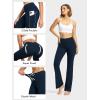 imageTapata Petite Womens Bootcut Yoga Pants 26quot28quot Inseam High Waist Workout Flare Leggings with PocketsNavy Blue