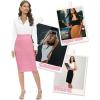 imageTapata Womens Office Work Pencil Skirt Stretch High Waist Below Knee Bodycon for Business CasualPink