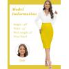 imageTapata Womens Office Work Pencil Skirt Stretch High Waist Below Knee Bodycon for Business CasualYellow