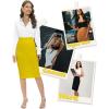 imageTapata Womens Office Work Pencil Skirt Stretch High Waist Below Knee Bodycon for Business CasualYellow