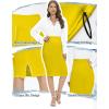 imageTapata Womens Office Work Pencil Skirt Stretch High Waist Below Knee Bodycon for Business CasualYellow