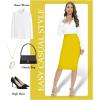 imageTapata Womens Office Work Pencil Skirt Stretch High Waist Below Knee Bodycon for Business CasualYellow