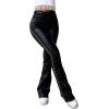 imageAvanova Women Faux Leather Butt Lifting Leggings Flare High Waist Sexy Bell Bottom PantsBlack a