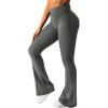 imageAvanova Women Faux Leather Butt Lifting Leggings Flare High Waist Sexy Bell Bottom PantsGrey