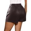 imageAvanova Women Faux Leather High Waisted Shorts Pleated Casual Summer ShortsCoffee