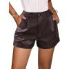imageAvanova Women Faux Leather High Waisted Shorts Pleated Casual Summer ShortsCoffee