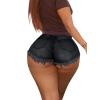 imageAvanova Women Jean Denim Sexy Micro Mini Shorts Booty Low Rise Cut Off Hot PantsBlack