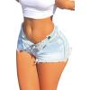 imageAvanova Women Jean Denim Sexy Micro Mini Shorts Booty Low Rise Cut Off Hot PantsLight Blue