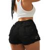 imageAvanova Women Jean Denim Sexy Mini Shorts Ripped Distressed Cut Off Stretchy Raw Hem Hot Pants ShortsBlack