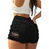 imageAvanova Women Jean Denim Sexy Mini Shorts Ripped Distressed Cut Off Stretchy Raw Hem Hot Pants ShortsBlack