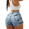 imageAvanova Women Jean Denim Sexy Mini Shorts Ripped Distressed Cut Off Stretchy Raw Hem Hot Pants ShortsBlue Multi