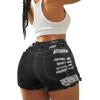 imageAvanova Women Jean Denim Sexy Mini Shorts Ripped Distressed Cut Off Stretchy Raw Hem Hot Pants ShortsDark Grey