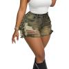 imageAvanova Women Jean Denim Sexy Mini Shorts Ripped Distressed Cut Off Stretchy Raw Hem Hot Pants ShortsGrey Khaki