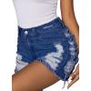 imageAvanova Women Jean Denim Sexy Mini Shorts Ripped Distressed Cut Off Stretchy Raw Hem Hot Pants ShortsNavy Blue