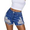 imageAvanova Women Jean Denim Sexy Mini Shorts Ripped Distressed Cut Off Stretchy Raw Hem Hot Pants ShortsNavy Blue