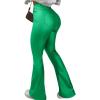 imageAvanova Women Faux Leather Butt Lifting Leggings Flare High Waist Sexy Bell Bottom PantsGreen