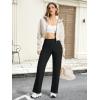 imageTapata Petite Womens Wide Leg Yoga Pants 2628 High Waist Stretch Loose Lounge Sweatpants Dress Work Casual with PocketsBlack