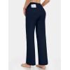 imageTapata Petite Womens Wide Leg Yoga Pants 2628 High Waist Stretch Loose Lounge Sweatpants Dress Work Casual with PocketsNavy Blue