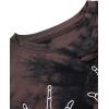 imageAvanova Women Skull Finger Graphic Distressed Tee Shirt Ripped Short Sleeve Crop TopsBlack Brown