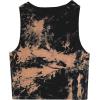 imageAvanova Womens Dragon Graphic Print Round Neck Sleeveless Crop Top Tank ShirtsTie Dye Brown