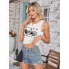 imageAvanova Womens Dragon Graphic Print Round Neck Sleeveless Crop Top Tank ShirtsWhite Yf