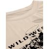 imageAvanova Women Sun Moon Graphic Distressed Crop Top Oversized Short Sleeve Ripped Tee ShirtApricot Ww