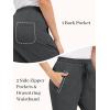 imageTapata Petite Womens 26quot28quot Inseam Sweatpants Cotton Lounge Yoga Pants Casual Open Bottom Workout Zipper Pocket JoggersCharcoal