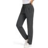 imageTapata Petite Womens 26quot28quot Inseam Sweatpants Cotton Lounge Yoga Pants Casual Open Bottom Workout Zipper Pocket JoggersCharcoal