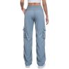 imageTapata Womens 283134 Inseam Lightweight Cargo Dance Studio Pants Ruched PetiteRegularTall Joggers for Workout CasualAshy Blue