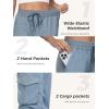 imageTapata Womens 283134 Inseam Lightweight Cargo Dance Studio Pants Ruched PetiteRegularTall Joggers for Workout CasualAshy Blue