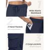 imageTapata Womens 283134 Inseam Lightweight Cargo Dance Studio Pants Ruched PetiteRegularTall Joggers for Workout CasualNavy Blue