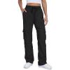 imageTapata Womens 283134 Inseam Lightweight Cargo Dance Studio Pants Ruched PetiteRegularTall Joggers for Workout CasualBlack