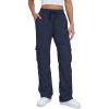 imageTapata Womens 283134 Inseam Lightweight Cargo Dance Studio Pants Ruched PetiteRegularTall Joggers for Workout CasualNavy Blue