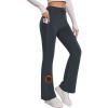 imageTapata Womens Fleece Lined Pants 28303234 Winter Thermal Warm Bootcut Flare Leggings Hiking Yoga Pants with PocketsDark Grey