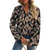 imageAvanova Women Boho Floral Blouses V Neck Top Lantern Long Sleeve ShirtAllover Black