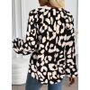 imageAvanova Women Boho Floral Blouses V Neck Top Lantern Long Sleeve ShirtBlack Beige