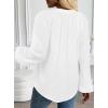 imageAvanova Women Boho Floral Blouses V Neck Top Lantern Long Sleeve ShirtWhite