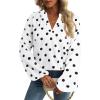 imageAvanova Women Boho Floral Blouses V Neck Top Lantern Long Sleeve ShirtWhite Polka Dots