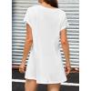 imageAvanova Women Cap Short Sleeve Loose Fit Tunic Tops Oversized Summer Long T ShirtsWhite