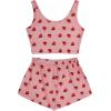 imageAvanova Women Cute Strawberry 2 Piece Tank Top Shorts Pajama Sets Sleepwear LoungewearPink