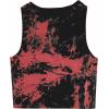 imageAvanova Women Dragon Graphic Cute Funny Print Summer Tank Top Cropped Sleeveless Casual ShirtsTie Dye Red F