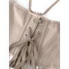 imageAvanova Women Leather Halter Corset Bustier Tops Sexy Going Out Crop Tank TopsBeige