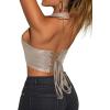 imageAvanova Women Leather Halter Corset Bustier Tops Sexy Going Out Crop Tank TopsBeige