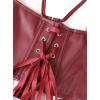 imageAvanova Women Leather Halter Corset Bustier Tops Sexy Going Out Crop Tank TopsBurgundy