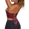 imageAvanova Women Leather Halter Corset Bustier Tops Sexy Going Out Crop Tank TopsBurgundy