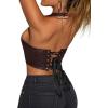 imageAvanova Women Leather Halter Corset Bustier Tops Sexy Going Out Crop Tank TopsMocha Brown