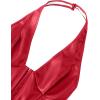 imageAvanova Women Leather Halter Corset Bustier Tops Sexy Going Out Crop Tank TopsRed