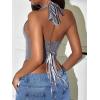 imageAvanova Women Leather Halter Top Tank Lace Up Corset Bustier Going Out Sexy Crop TopGrey