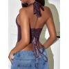 imageAvanova Women Leather Halter Top Tank Lace Up Corset Bustier Going Out Sexy Crop TopPurple