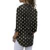 imageAvanova Women Pattern Print Button Down Blouse Top Long Sleeve Work Business ShirtGold Dot Black